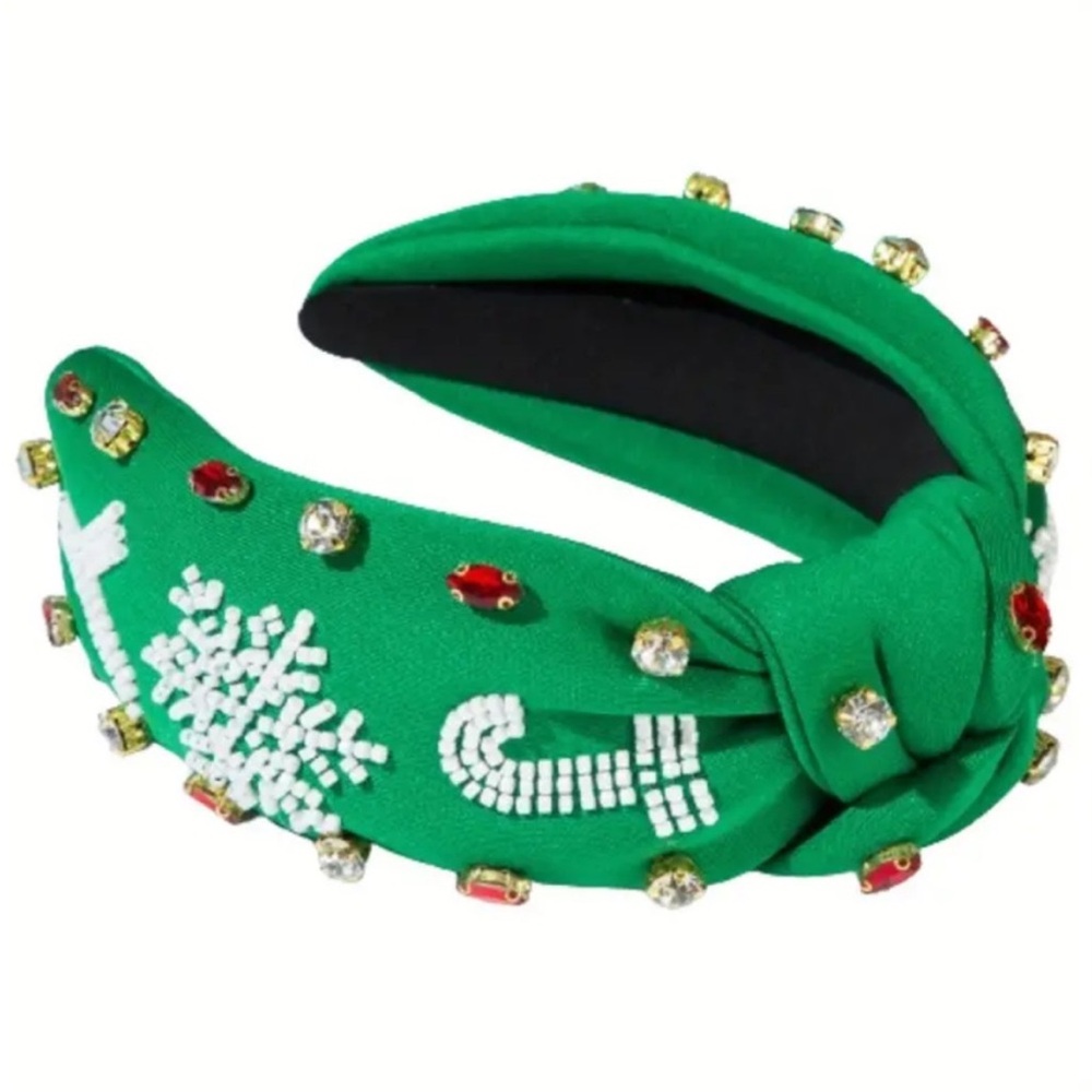 Green Joy Christmas Headband - Picture 2 of 5